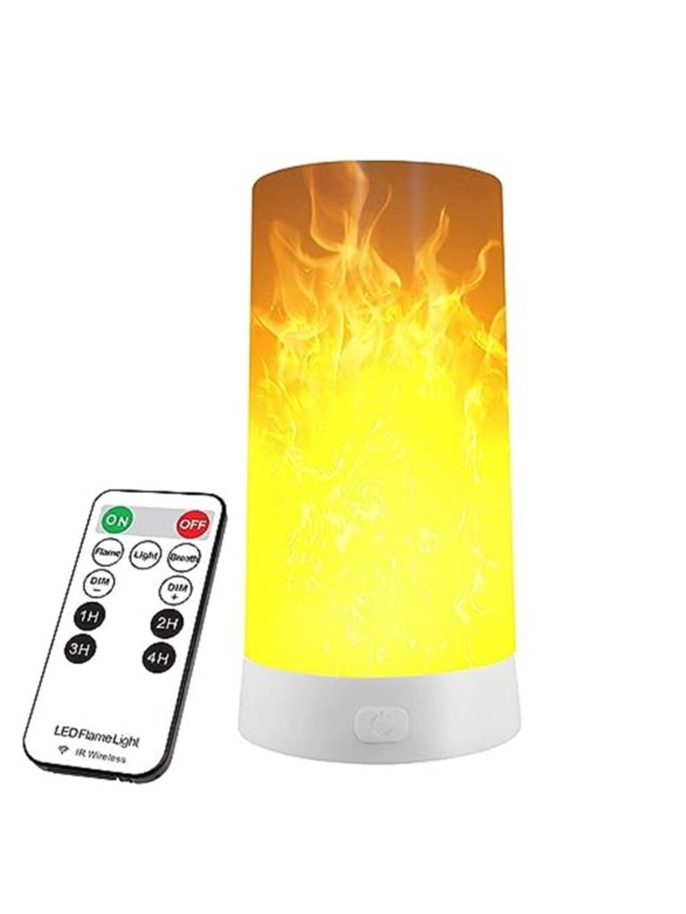 LED Flame Effect Light USB Rechargeable Remote Timer 4 Modes Waterproof Decor